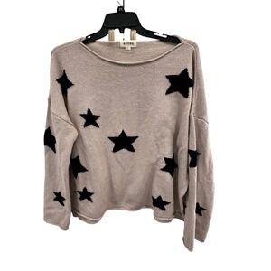 Adora Women's Star Print Knit Sweater Top Pullover Large‎ Oversized